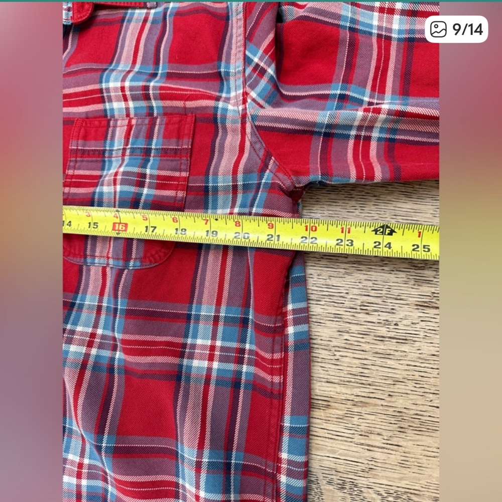 J. Crew Men's Red Plaid Flannel Shirt - Picture 8 of 15